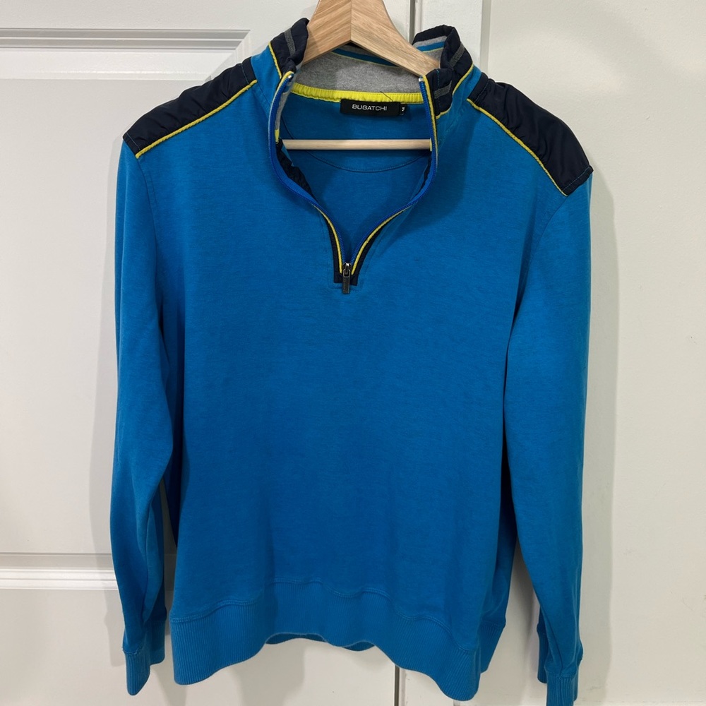 Bugatchi Blue & Yellow Quarter Zip - Stunning